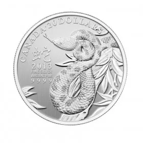 2013 Canadian $20 Year of the Snake - 1/4 oz Fine Silver Coin-no outside sleeve
