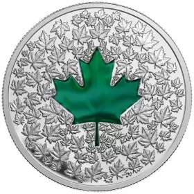 2014 Canadian $20 Maple Leaf Impression - 1 oz Fine Silver Coin-coin is slightly toned