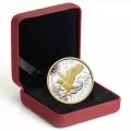 2014 Canadian $20 Perched Bald Eagle - 1 oz Fine Silver & Gold-plated Coin - Lightly turnished