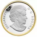 2014 Canadian $20 Perched Bald Eagle - 1 oz Fine Silver & Gold-plated Coin - Lightly turnished