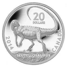 2014 Canadian $20 Dinosaurs of Canada: Scutellosaurus - 1 oz Fine Silver Coin