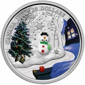 2014 Canadian $20 Venetian Glass Snowman - 1 oz Fine Silver Coin