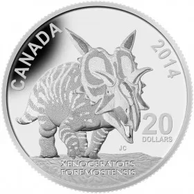 2014 Canadian $20 Dinosaurs of Canada: Xenoceratops Foremostensis - 1 oz Fine Silver Coin - No Beauty Box - Tarnished