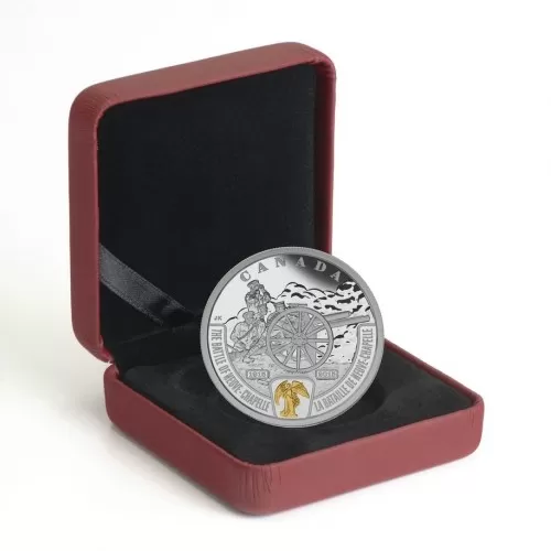 2015 Canadian $20 First World War Battlefront Series: The Battle of Neuve-Chapelle - 1 oz Fine Silver & Gold-plated Coin
