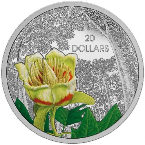 2015 Canadian $20 Forests of Canada: Carolinian Tulip-Tree - 1 oz Fine Silver Coin - Coin & COA only