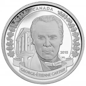 2015 Canadian $20 Sir George-Étienne Cartier - 1 oz Fine Silver Coin-coin in capsule & certificate