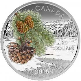 2015 Canadian $20 Forests of Canada: Coast Shore Pine - 1 oz Fine Silver Coin - Coin in Capsule - COA Only