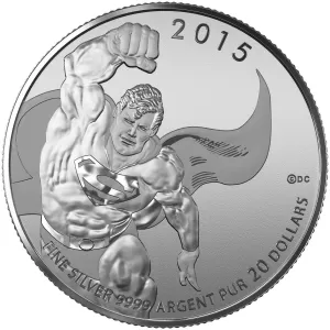 2015 Canadian $20 for $20 DC Comics™ Originals: Superman™ Fine Silver Coin - Coin In Capsule Only 2015 Canadian $20 for $20 DC Comics™ Originals: Superman™ Fine Silver Coin - Coin In Capsule Only