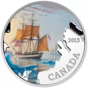 2015 Canadian $20 Lost Ships in Canadian Waters: Franklin's Lost Expedition - 1 oz Fine Silver Coin - No Outside Box 2015 Canadian $20 Lost Ships in Canadian Waters: Franklin's Lost Expedition - 1 oz Fine Silver Coin - No Outside Box