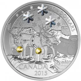 2015 Canadian $20 Holiday Reindeer - 1 oz Fine Silver Coin