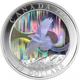 2015 Canadian $20 A Story of the Northern Lights: The Raven - 1 oz Fine Silver Hologram Coin