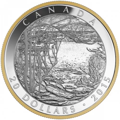 2015 Canadian $20 Tom Thompson: Spring Ice - 1 oz Fine Silver & Gold-plated Coin