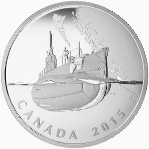2015 Canadian $20 The Canadian Home Front: Canada's First Submarines During The First World War - 1 oz Fine Silver Coin