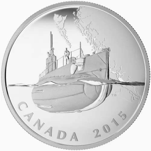 2015 Canadian $20 The Canadian Home Front: Canada's First Submarines During The First World War - 1 oz Fine Silver Coin