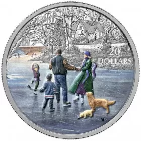 2015 Canadian $20 Winter Scene: Ice Dancer - 1 oz Fine Silver Coloured Coin