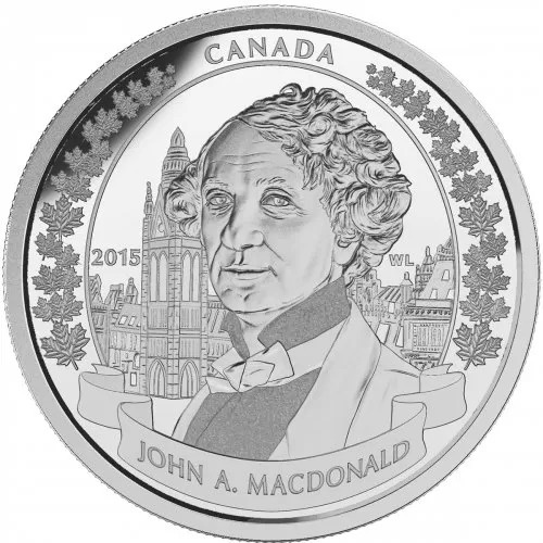 2015 Canadian $20 200th Anniversary of the Birth of Sir John A. Macdonald - 1 oz Fine Silver Coin
