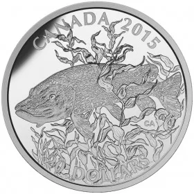 2015 Canada $20 North American Sportfish: Northern Pike 1 oz Fine Silver Coin