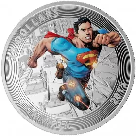 2015 Canadian $20 Iconic Superman Comic Book Covers: Action Comics #1 (2011) - 1 oz Fine Silver Coloured Coin