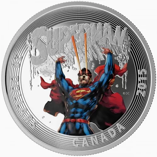 2015 Canadian $20 Iconic Superman Comic Book Covers: Superman #28 (2014) - 1 oz Fine Silver Coloured Coin