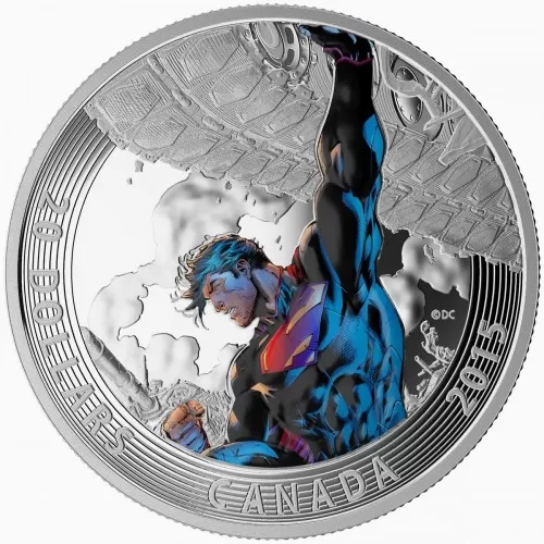 2015 Canadian $20 Iconic Superman Comic Book Covers: Superman Unchained #2 (2013) - 1 oz Fine Silver Coloured Coin