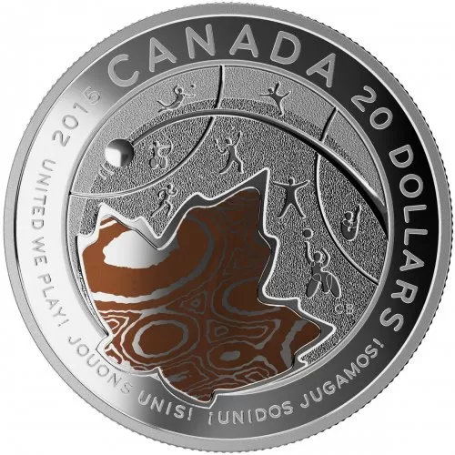 2015 Canadian $20 TORONTO 2015™ Pan Am and Parapan Am Games: United We Play!™ - 1 oz Fine Silver Hologram Coin