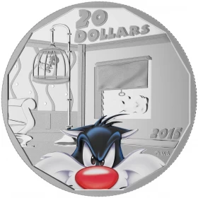 2015 Canada $20 Looney Tunes Sylvester 1oz - Fine Silver Coin-coin in capsule & COA only