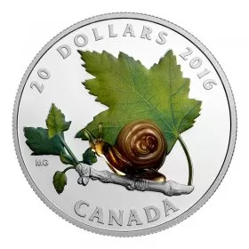2016 Canadian $20 Little Creatures: Snail (Venetian Glass) 1 oz Fine Silver Coin 
