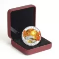2016 Canadian $20 Autumn Tranquility 1 oz Fine Silver Coloured Coin-coin is toned & no outside box