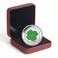 2016 Canadian $20 Lucky Four-Leaf Clover 1 oz Fine Silver with Green Enamel Coin