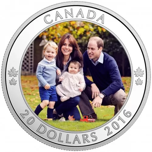 2016 Canadian $20 A Royal Tour - 1 oz Fine Silver Coin - Tarnished