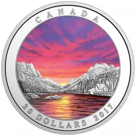 2017 Canadian $20 Weather Phenomenon: Fiery Sky - 1 oz Fine Silver Coin (Glow-in-Black-Light)