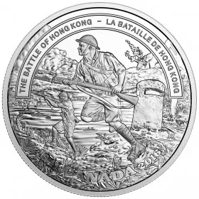 2016 Canadian $20 Second World War Battlefront Series: The Battle of Hong Kong - 1 oz Fine Silver Coin
