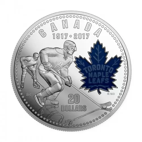2017 (1917-) Canadian $20 Toronto Maple Leafs® 100 Years of Passion 1 oz Fine Silver Coin