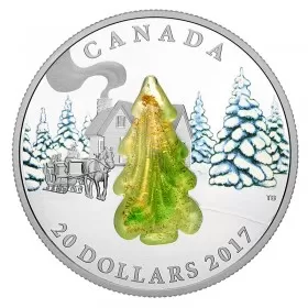 2017 Canadian $20 Murano Snow-Covered Tree (Venetian Glass) - 1 oz Fine Silver Coin