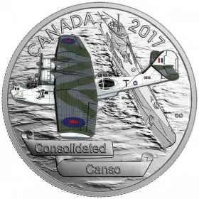 2017 Canadian $20 Aircraft of the Second World War: Consolidated Canso - 1 oz Fine Silver Coloured Coin