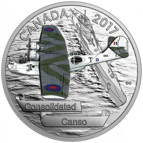 2017 Canadian $20 Aircraft of the Second World War: Consolidated Canso - 1 oz Fine Silver Coloured Coin