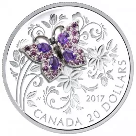 2017 Canadian $20 Bejewelled Bugs: Butterfly 1 oz Fine Silver Coin