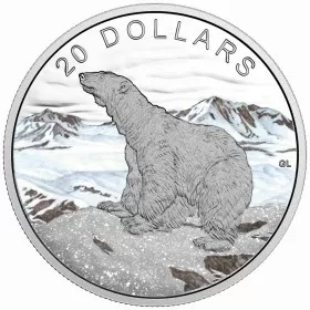 2017 Canadian $20 Glistening North: The Polar Bear - 1 oz Fine Silver Coin