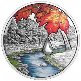 2017 Canadian $20 Jewel of the Rain: Sugar Maple Leaves - 1 oz Fine Silver Coin