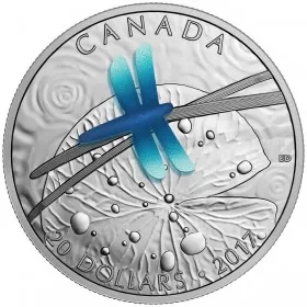 2017 Canadian $20 Nature’s Adornment: Dragonfly - 1 oz Fine Silver Coin