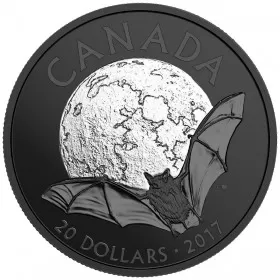 2017 Canadian $20 Nocturnal by Nature: The Little Brown Bat - 1 oz Fine Silver Coin
