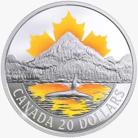 2017 Canadian $20 Canada's Coast: Pacific Coast - 1 oz Fine Silver Coin - lightly tarnished
