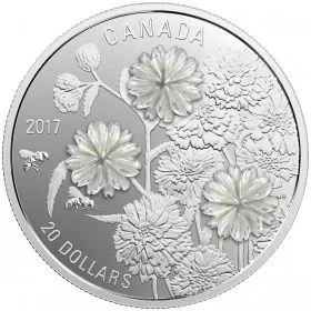 2017 Canadian $20 Pearl Flowers - 1 oz Fine Silver Coin