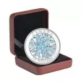 2017 Canadian $20 Ice Crystal/Snowflake 1 oz Fine Silver & Blue Enamel Coin