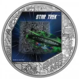 2017 Canadian $20 Star Trek™ The Borg 1 oz Fine Silver Coin-coin is tarnished