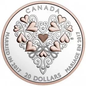 2017 Canadian $20 Best Wishes On Your Wedding Day 1 oz Fine Silver Coin