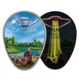 2018 Canadian $20 The Falcon Lake UFO Incident 1 oz Fine Silver Coin  (Glow-In-The-Dark)
