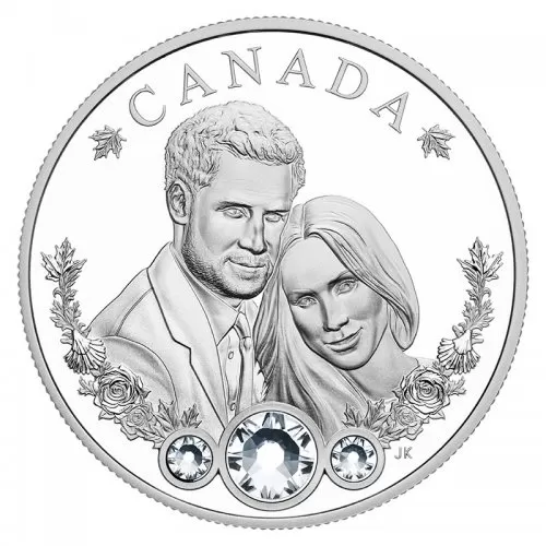 2018 Canadian $20 Royal Wedding HRH Prince Harry & Ms Meghan Markle 1 oz Fine Silver Coin