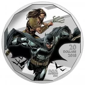 2018 Canadian $20 The Justice League: Batman and Aquaman - 1 oz Fine Silver Coin