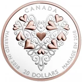 2018 Canadian $20 Best Wishes On Your Wedding Day - 1 oz Fine Silver Coin